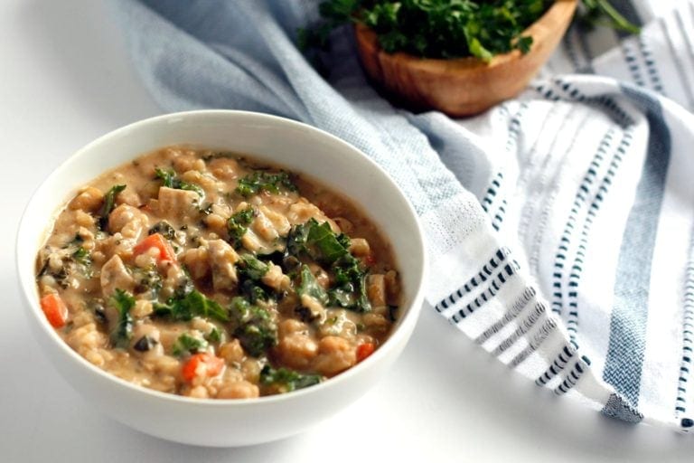 Chickpea Rice and Kale Soup