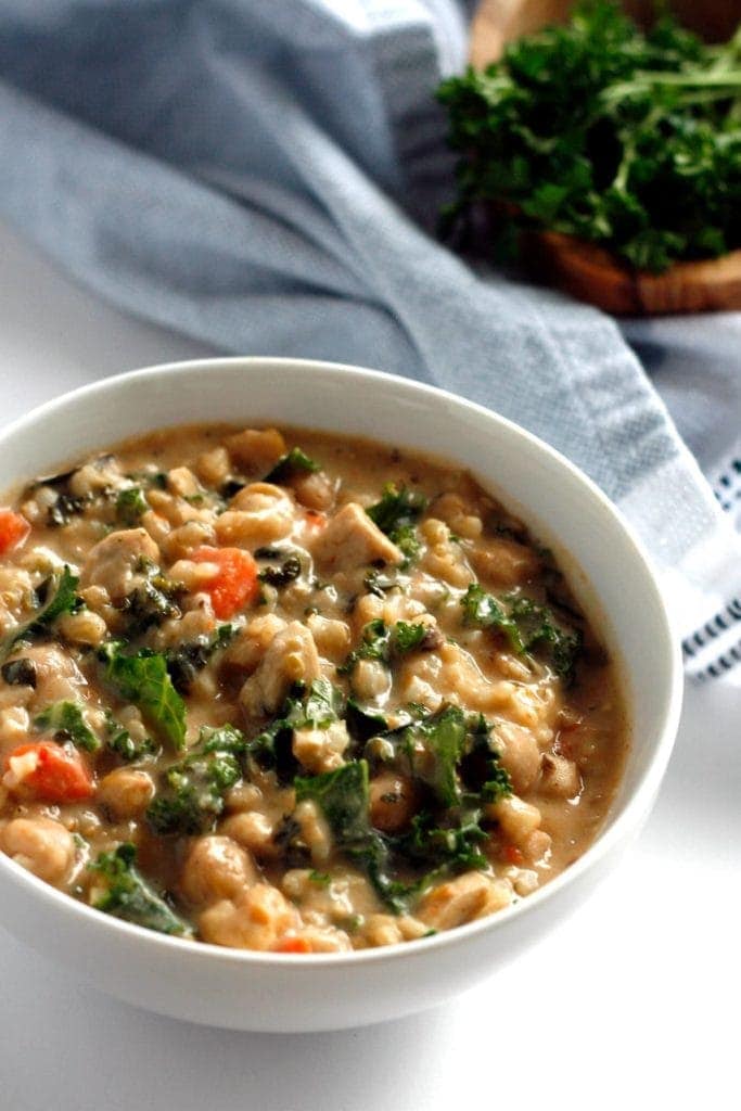 Chickpea Rice and Kale Soup