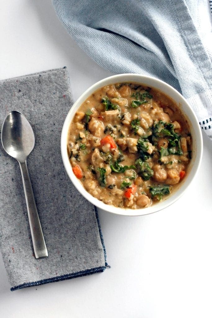 Chickpea Rice and Kale Soup