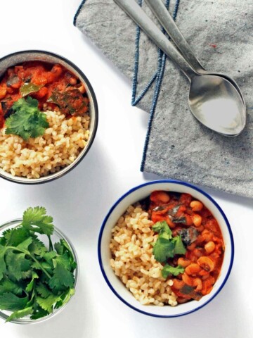 black eyed pea curry with greens