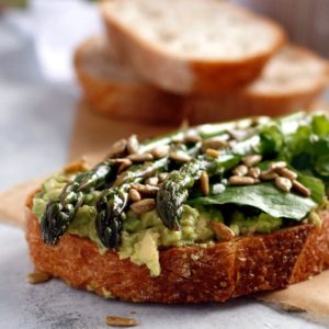 avocado asparagus tartine