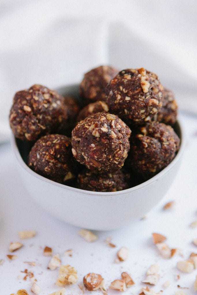raw cacao energy balls with a nutty texture.