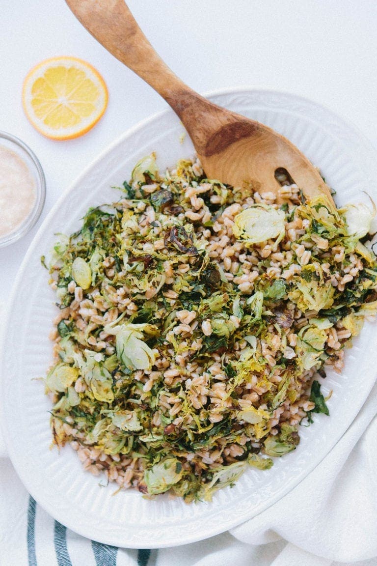 Charred Brussels Sprout Salad with Miso Mustard Dressing