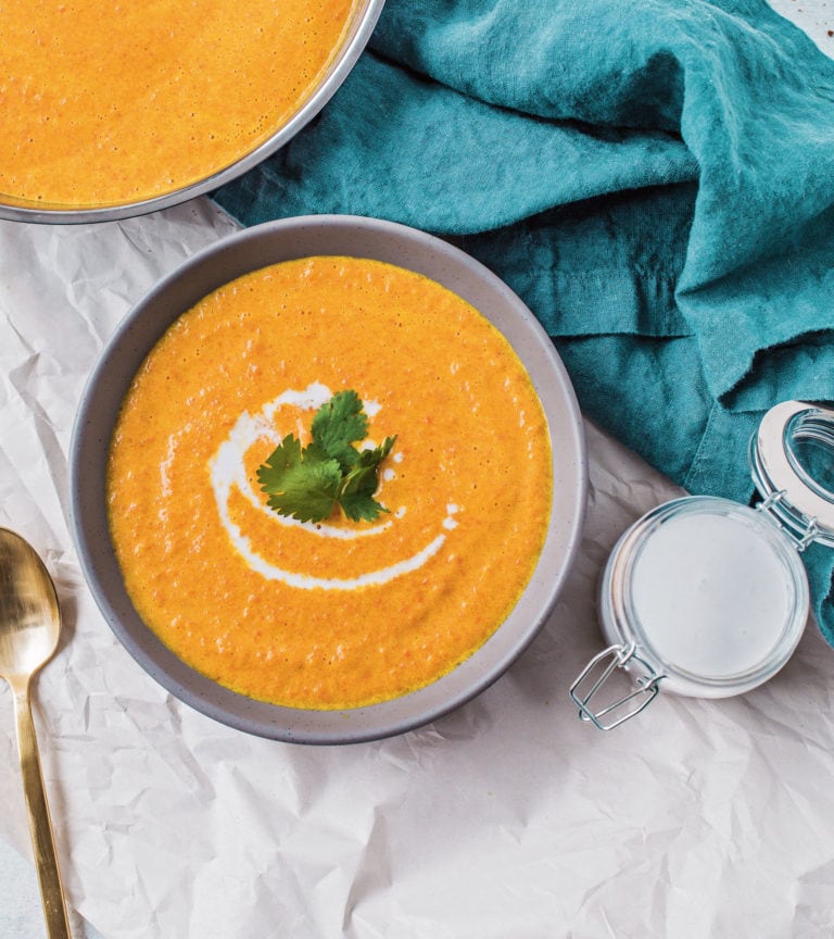 roasted carrot soup with curry.