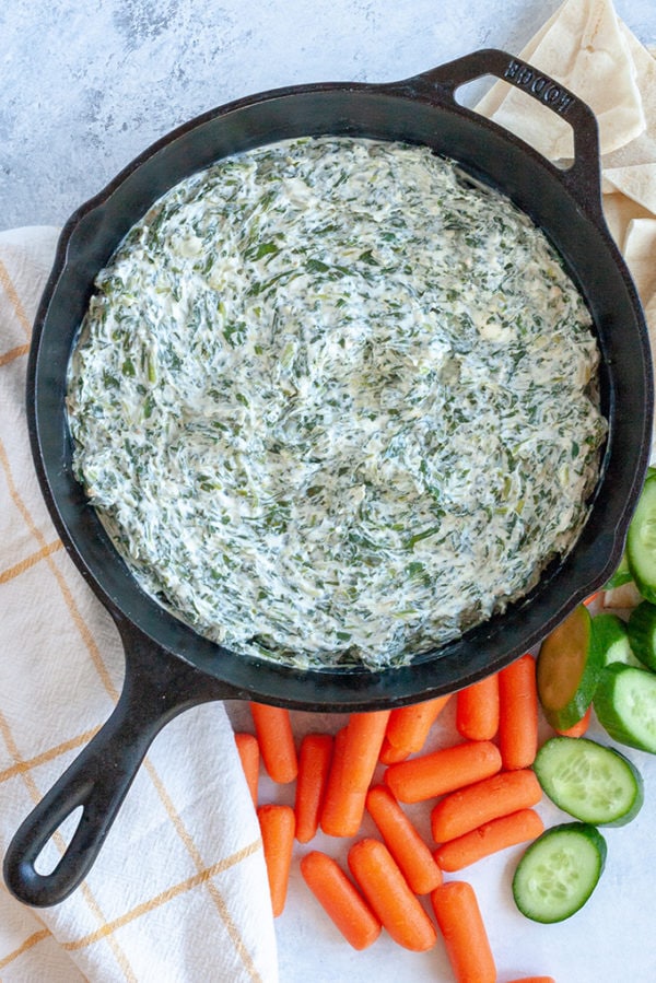Warm and Creamy Skillet Spinach Dip Recipe - Well Vegan
