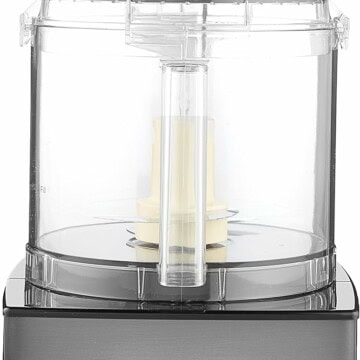 food processor on a counter.