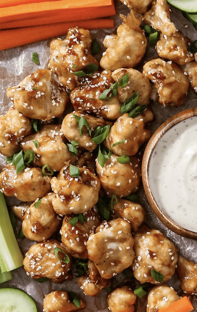 Wings in Sticky Sesame Garlic Sauce.