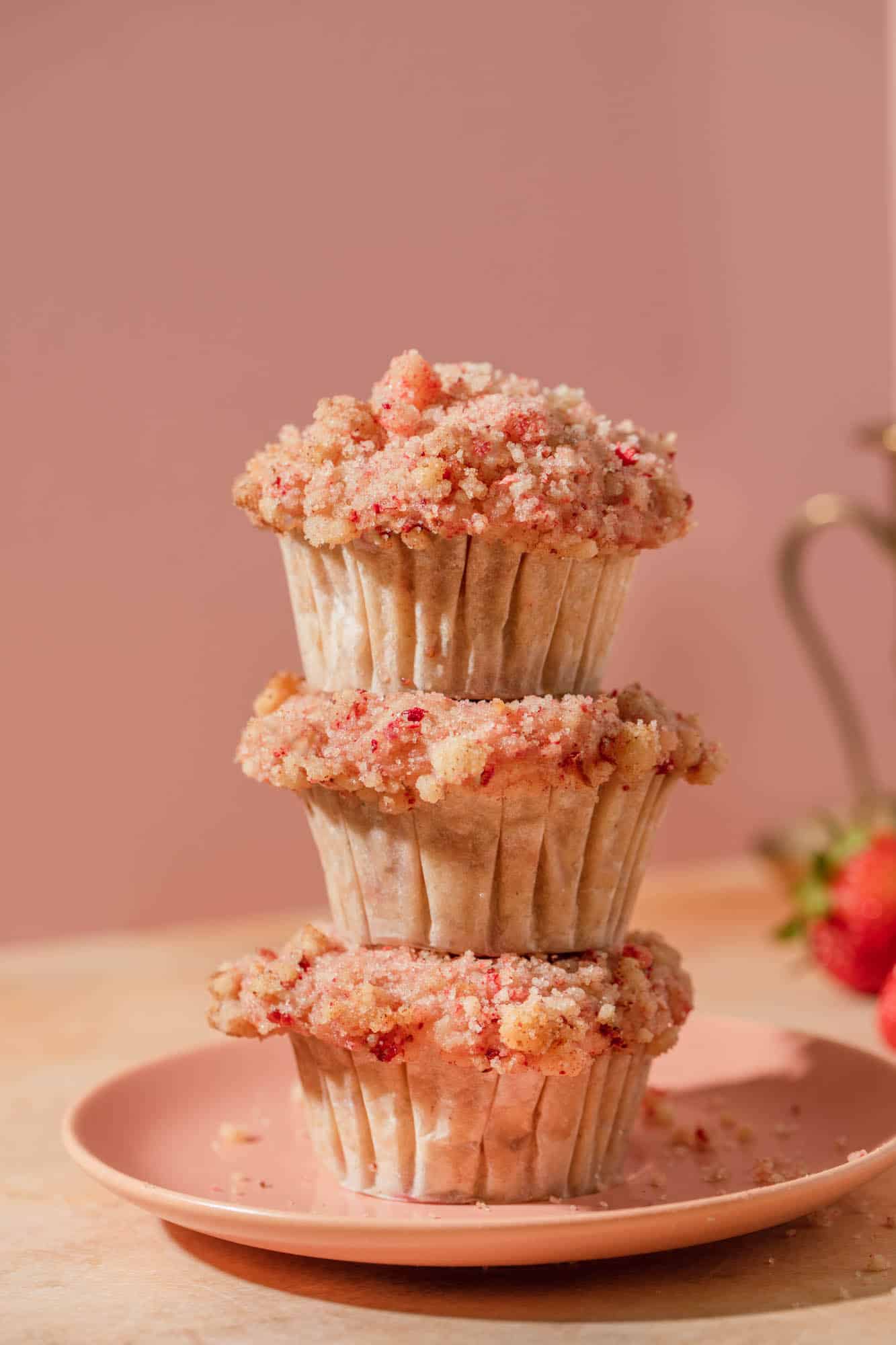 Vegan Strawberry Shortcake Muffins from Peanut Butter Plus Chocolate - Vegan Strawberry Dessert Recipes