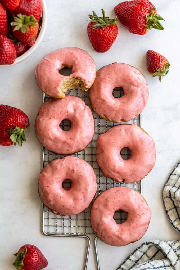 Baked Strawberry Donuts from Food with Feeling 
