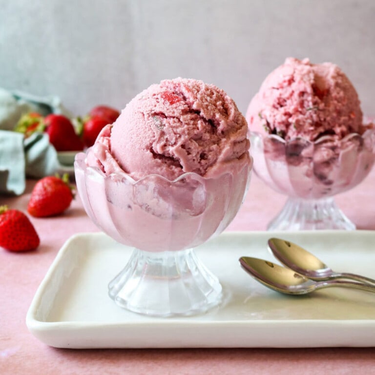 Strawberry Basil Ice Cream (Dairy-Free)