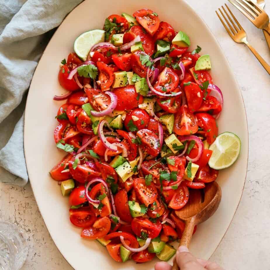 marinated tomato avocado salad.