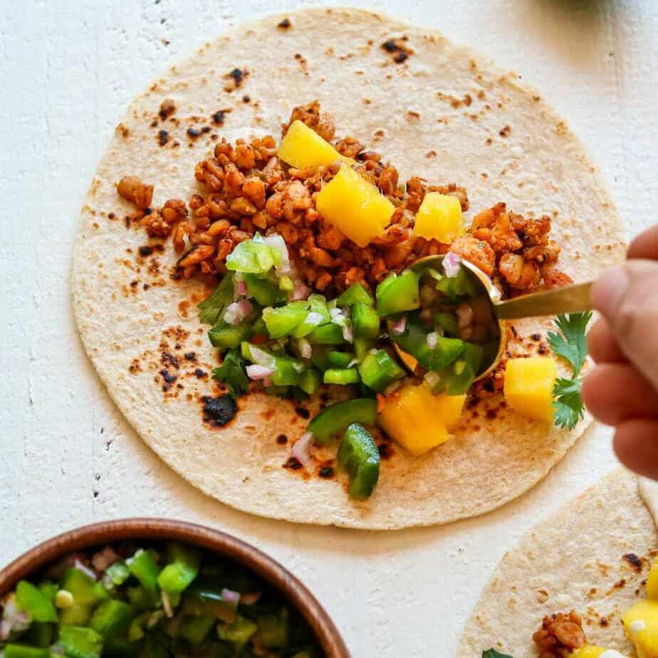 spicy tempeh tacos.